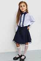 Блуза для девочек нарядная бело-синий 172R201-1 Ager 128 XN, код: 8236416