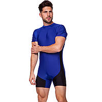 Трико одежда для борьбы и тяжелой атлетики размер 2XL (48-50кг), синий цвет, CO-0716