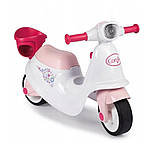 Дитячий скутер із кошиком для ляльки Smoby біло-рожевий 721004, фото 3