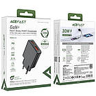 DR Мережевий зарядний пристрій Acefast A69 USB/Type-C QC PD 30W GaN чорний, фото 7