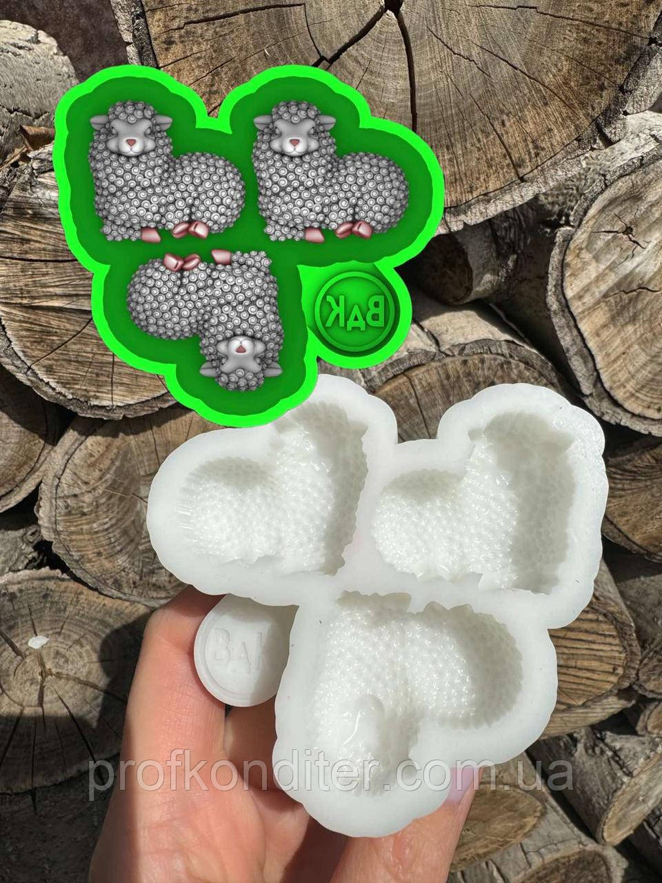 Ексклюзив! Силіконовий молд для шоколаду та ін "Три барашки", фото 1