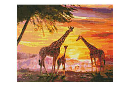 Набір з алмазною мозаїкою AMO7327 "Сім`я жирафів" 40х50см IDEYKA