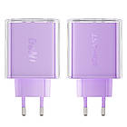 DR Мережевий зарядний пристрій Acefast A45 USB/2 Type-C QC PD PD65W GaN фіолетовий, фото 5