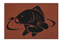 Килимок з коропом, килимок короп, килимок з коропом Delphin Carp rug коричневий 60*40 см