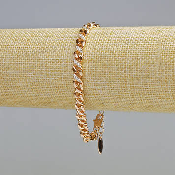 Браслет Xuping Позолота 18К з білими стразами s-6мм+- L-17-21см+-