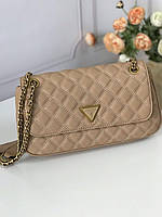 Сумка женская кросс-боди Guess оригинал Giully Quilted Convertible Crossbody Гесс бежевая