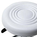 Стілець майстра м'який круглий на колесах без спинки, Стілець для косметолога, майстра манікюру, педикюру, тату, фото 5