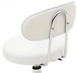 Стілець майстра м'який круглий на колесах зі спинкою, Стілець для косметолога, майстра манікюру, педикюру, тату, фото 3