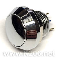 HQ12N/B10-MET Кнопка антивандальная 12мм; металл.; влагозащищенная; без подсветки; без фикс.; 2A/36VDC; металл