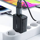 DR Мережевий зарядний пристрій Acefast A41 USB/2 Type-C QC PD PD65W GaN чорний, фото 2