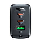 DR Мережевий зарядний пристрій Acefast A41 USB/2 Type-C QC PD PD65W GaN чорний, фото 4