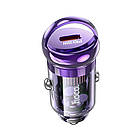 DR Автомобільний зарядний пристрій Hoco Z53 Type-C PD 30 W transparent purple, фото 2