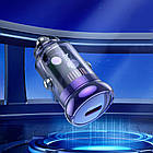 DR Автомобільний зарядний пристрій Hoco Z53 Type-C PD 30 W transparent purple, фото 4
