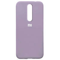 Чехол для Xiaomi Redmi 8 Silicone Case (сиреневый цвет) с микрофиброй