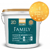 Фарба інтер'єрна акрилатна матова для стін та стелі Kolorit Family біла 9л