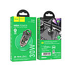 DR Автомобільний зарядний пристрій Hoco Z53A USB/Type-C PD 30 W QC transparent black, фото 6