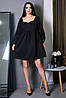 Стильне молодіжне коротке коктейльне плаття вільного крою Kamila, чорне, фото 4