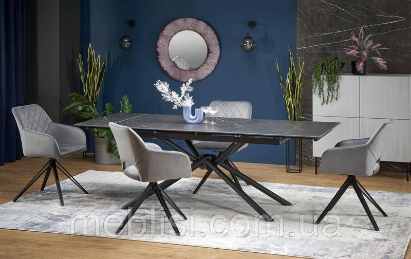 Стіл розкладний чорний VITORINO 160(220)x90 (Halmar)