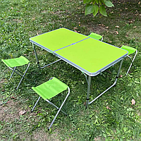 Стол для пикника прямоугольный складной Разные цвета Туристические складные столы 4 стульчика