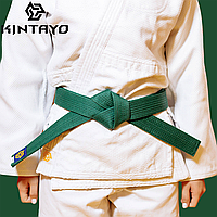 Пояс для кимоно дзюдо Judo Belt Kintayo Wazari Green зеленый ширина 4,5 см 9 строк