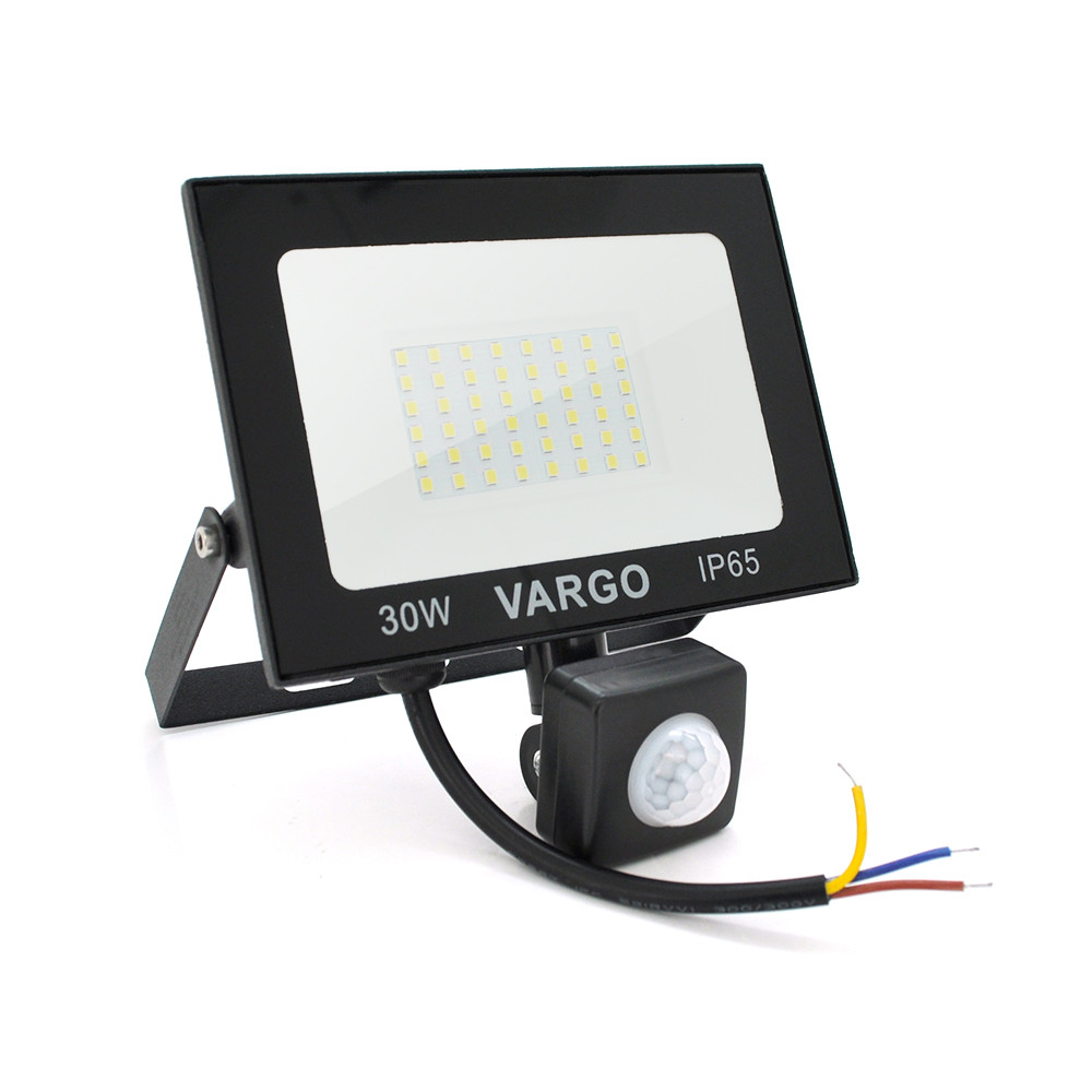 DR Прожектор LED з датчиком руху Vg-30W, IP65, 6500 K, 2700 Лм. Box