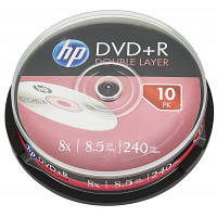 Диск DVD HP DVD+R 8.5GB 8X DL 10шт Spindle 69309/DRE00060-3 YTR