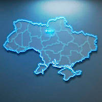 Мапа України з підсвічуванням 1000х600 мм, Акрил 6 мм напівпрозорий сатин, ACRY