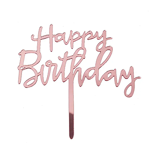 Топпер для торта HAPPY BIRTHDAY | Рожеве золото