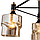 Стельова люстра з трьома фігурними плафонами прозоро-золотистого кольору під лампу Е27 Svet SR-A3375/3 FG+BK, фото 3