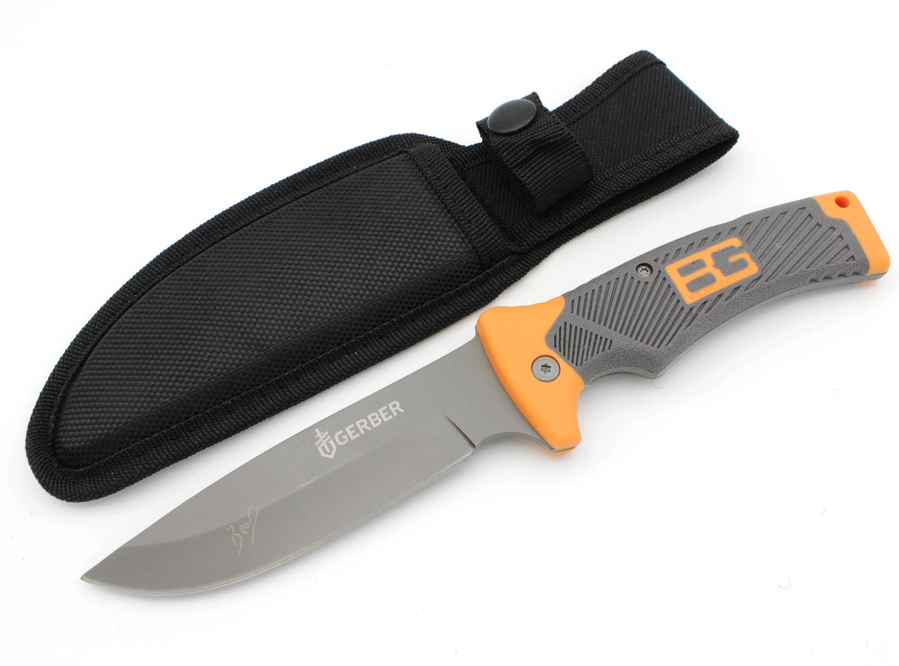Тактичний мисливський ніж Gerbfr BG U8 із Чохлом 24см Grey-Orange (7_00151)