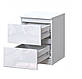 Тумба приліжкова для спальні Брайт біла глянцеві фасади 2 ящики МДФ Майстер Форм, фото 2