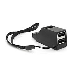 DR Портативний USB HUB 3.0 на 1 порт USB3.0+2 порти USB2.0, Black, OEM