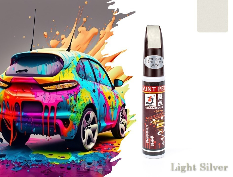 Реставраційний олівець фарба для видалення подряпин Auto Paint Pen WH 523 Light Silver, фото 1