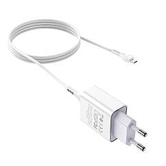 DR Набор СЗУ 110-240V HOCO C81A 1xUSB+ кабель Micro, 2.1A, кабель 1м, White, Blister