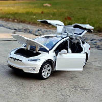 Машинка Tesla Model X black / металлическая / точная детализация / масштаб 1:32 Белый