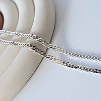 Срібна Ланцюжок плоский ланцюг Ромб 45 см срібло 925 проби Родований р50 5.16г