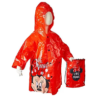 Плащ-дождевик Disney Минни Маус (Minnie), с сумкой, красный, синий, розовый ep