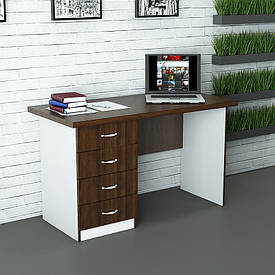 Офісний стіл СД-П2-1 (1200x600x750) Білий/Дуб Венге Гамма стиль