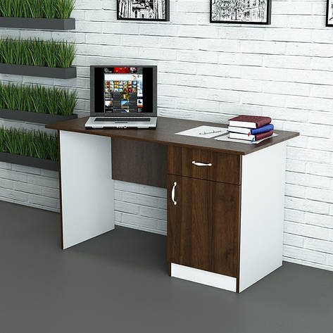 Офісний стіл СД-П4 (1200x600x750) Білий/Дуб Венге Гамма стиль, фото 2