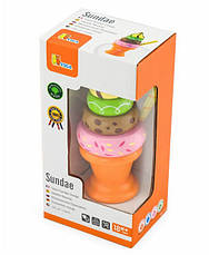 Пірамідка Морозиво Viga Toys 51322 Помаранчевий дерев'яна іграшка, фото 5