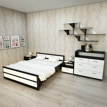 Комплект спальня максі 1 Білий/Дуб Венге Гамма стиль, фото 2