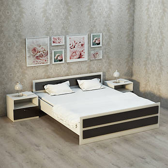 Комплект спальня міні 2 (2840x1840x650) Дуб Сонома/Білий Гамма стиль, фото 2