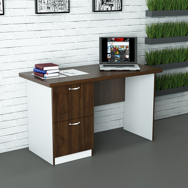 Офісний стіл СД-П5-1 (600x1400x750) Білий/Дуб Венге Гамма стиль