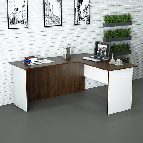 Офісний стіл СД-У1 (1400x1400x750) Білий/Дуб Венге Гамма стиль, фото 2