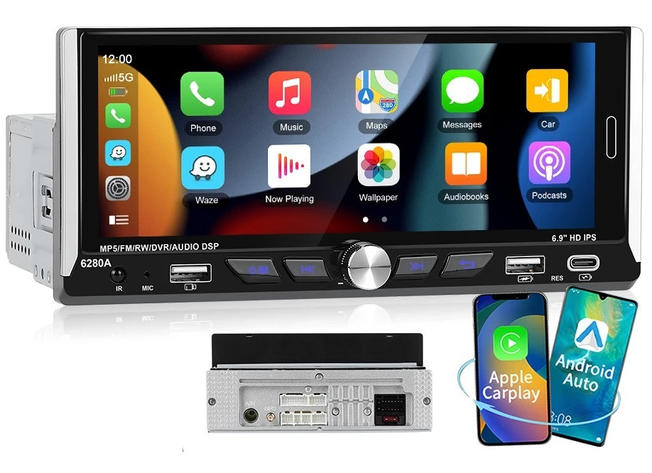 1din Автомагнітола 6280A Android 2/32Gb 6,9" Екран/ GPS/ WiFi