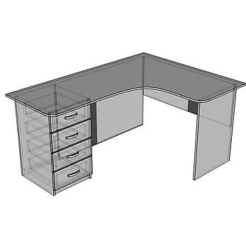 Офісний стіл СК-2 (1200x1600x750) Дуб Сонома Гамма стиль, фото 2