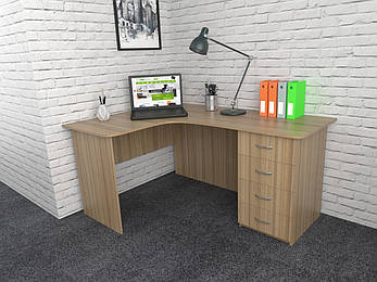 Офісний стіл СК-2 (1400x1600x750) Дуб Сонома Гамма стиль, фото 2