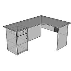 Офісний стіл СК-5 (1400x1200x750) Дуб Сонома Гамма стиль, фото 3