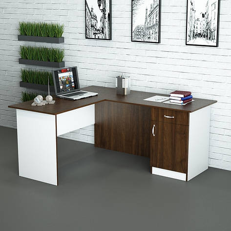 Офісний стіл СД-У4 (1400x1400x750) Білий/Дуб Венге Гамма стиль, фото 2