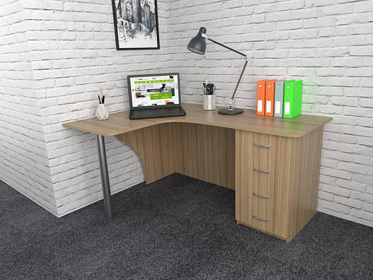 Офісний стіл СК-7 (1200x1600x750) Дуб Сонома Гамма стиль, фото 2